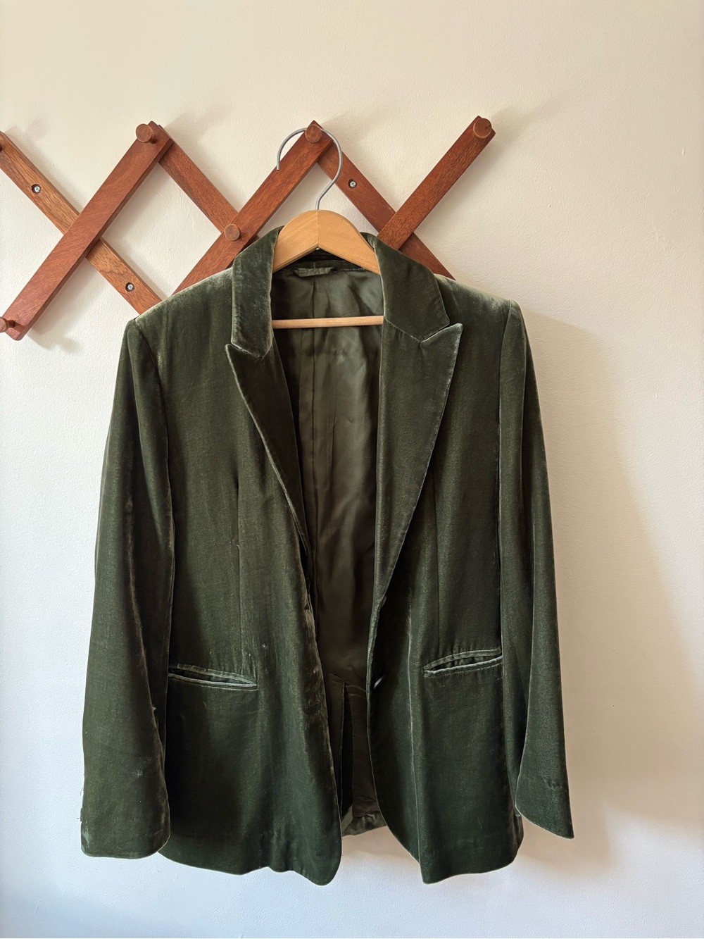 COS Olive Velvet Blazer Jacket